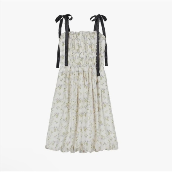 Brock Collection x H&M Lyocell Blend Dress Bow Tie Floral Small - Picture 8 of 11